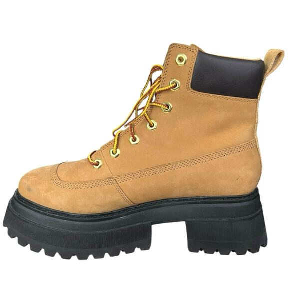 Timberland Women’s Sky Brown Suede Platform Combat Boots Size US 9.5 - Picture 2 of 12